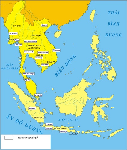 Lược đồ các  vương quốc cổ  Đông Nam Á đến thế kỷ XV